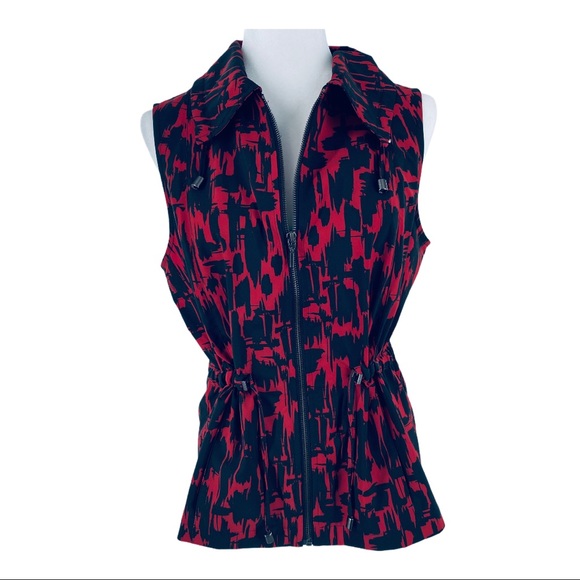 Weekends by Chico Full ZIP Vest Red Black Size 1 - Picture 1 of 7